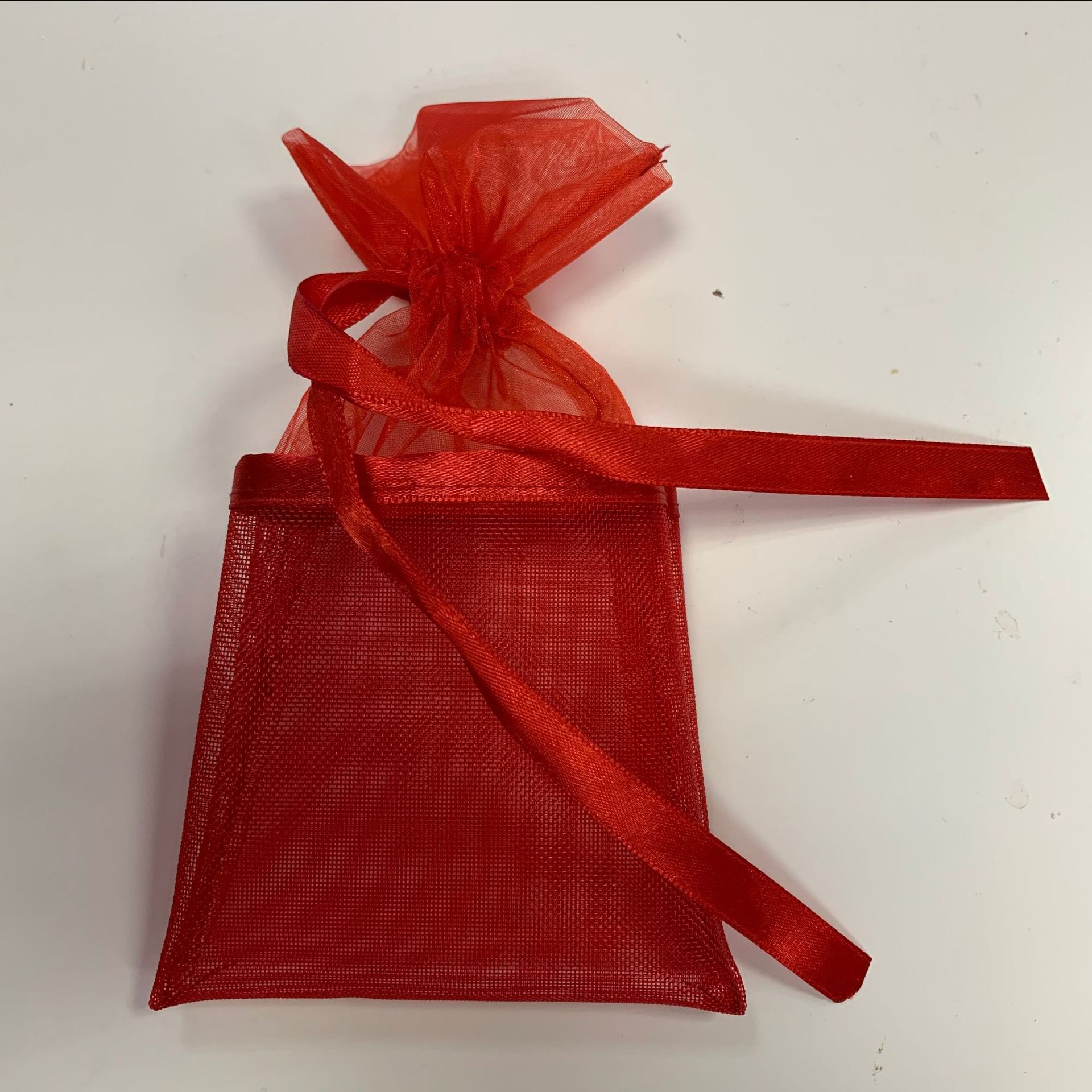 礼品袋糖果袋网纱布袋 红色束口纯色小纱袋 礼品糖果包装纱袋