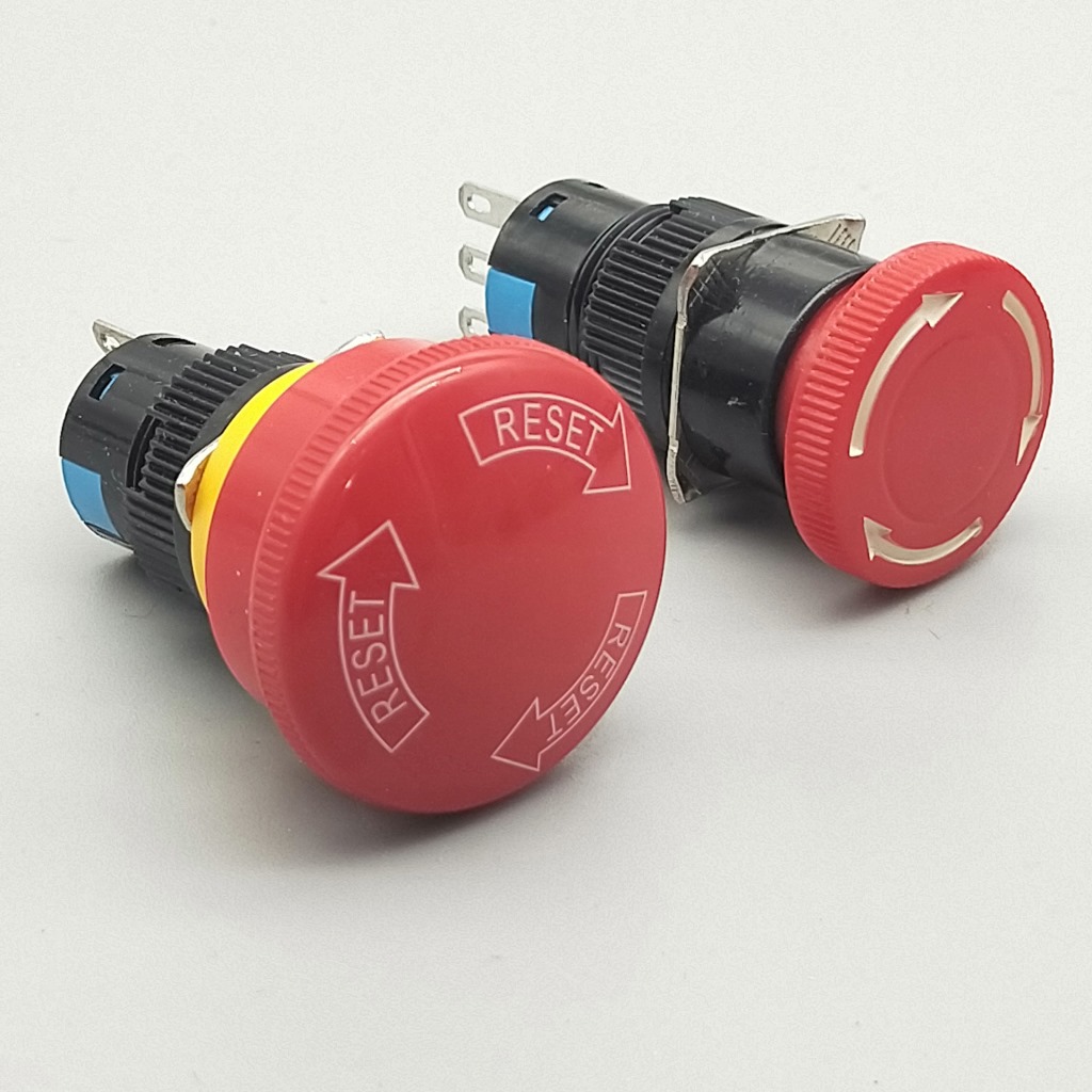 16mm蘑菇头紧急停止按钮开关la1611zs制动按键红色圆形小型微型