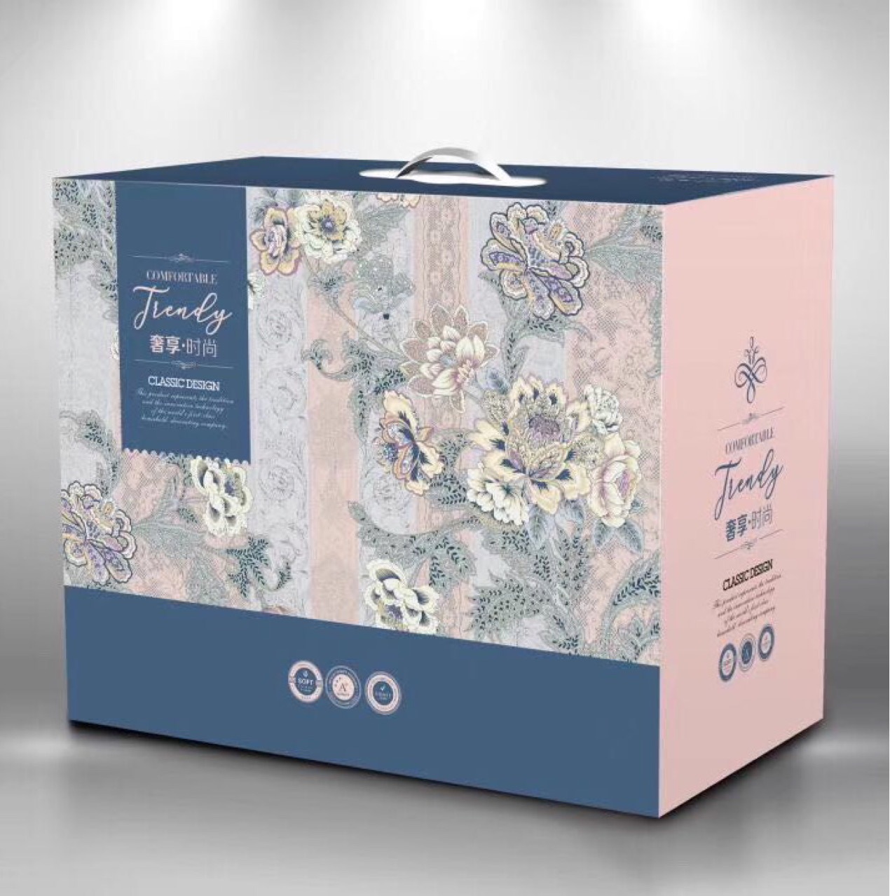 现货家纺包装彩盒蚕丝被纸盒羽绒被礼物盒方型瓦楞包装箱可加logo