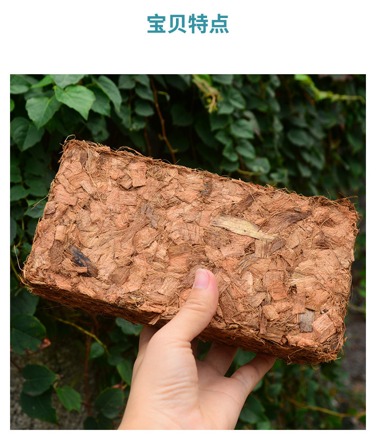 椰子壳砖脱盐椰壳砖粗椰糠蝴蝶兰石斛种植土椰丝椰土约500克