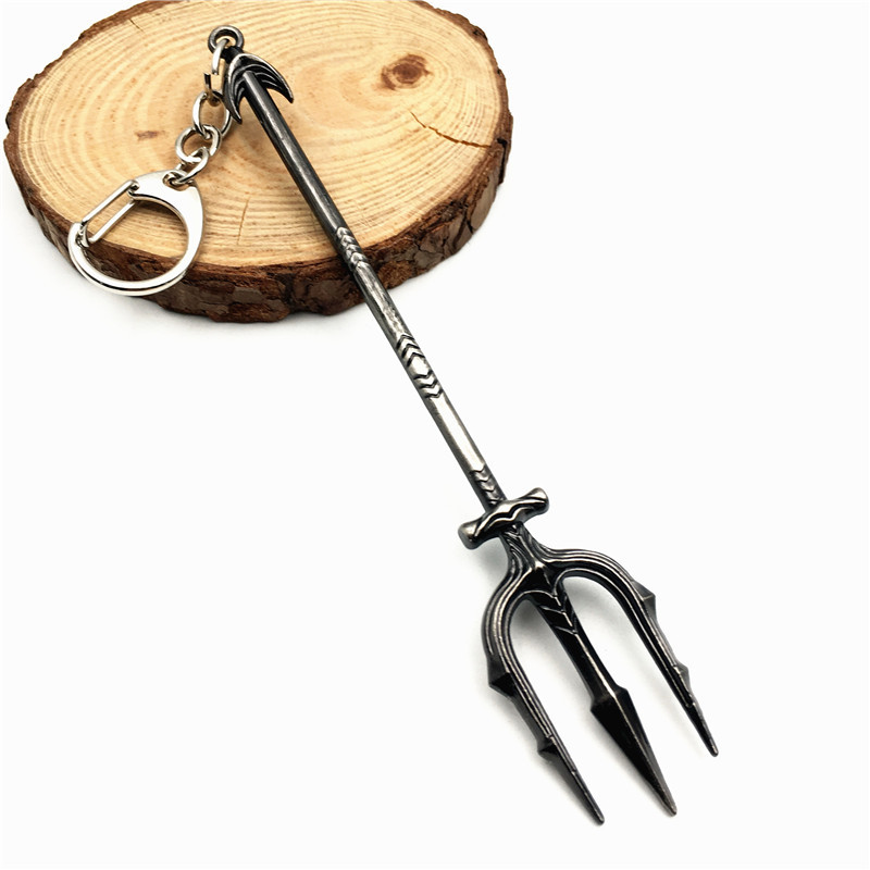 电影周边 海王鱼叉三叉戟模型合金钥匙扣挂件 外贸速卖通热销饰品