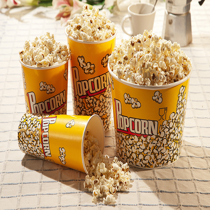 华丽一次性爆米花纸桶定做多种规格电影院爆米花桶爆米花纸杯定制