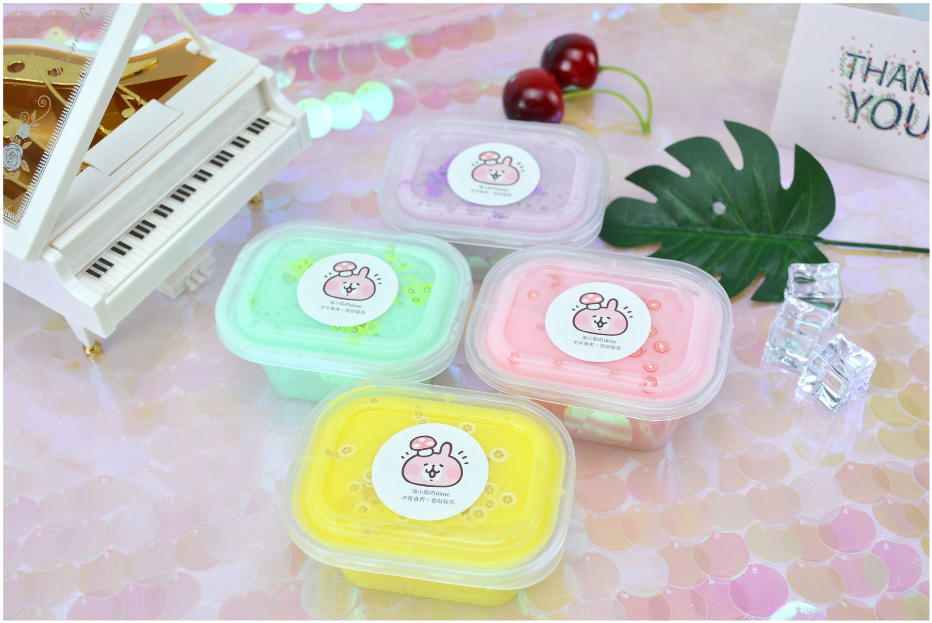淘小陌ins水果派史莱姆网红silme100ml港式异形盒起泡胶快手同款