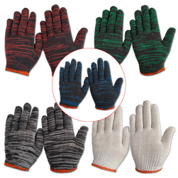 新奇劳保42斤45斤十针花纱劳保手套 内加丝防滑普通棉纱工作手套