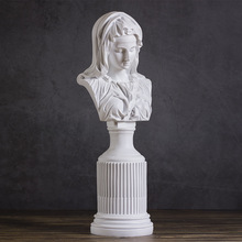 圣母摆件 现代简欧风树脂人物雕塑 家居样板房客厅玄关软装饰品