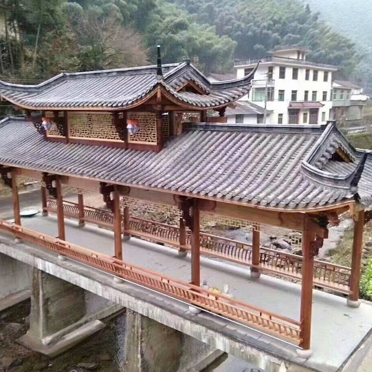 户外仿古长廊木质连廊古建回廊亭廊景观廊桥风雨桥文化长廊凉亭子