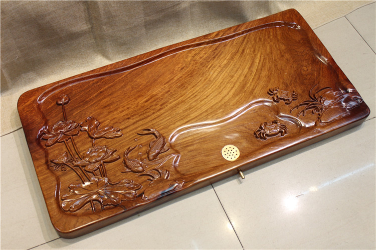 茶盘 缅甸花梨木茶盘 红木茶盘 实木茶板 红木工艺品功夫茶盘茶盘