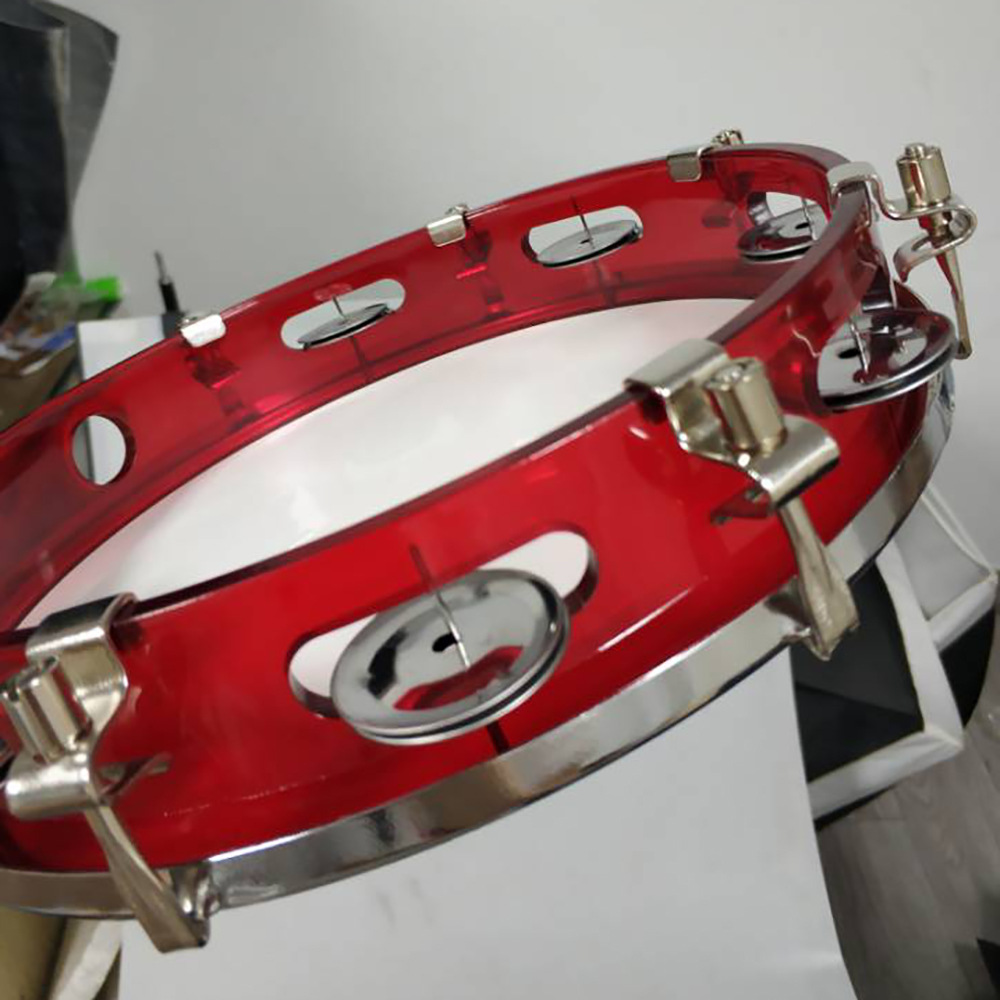 奥尔夫打击乐器自调音红色手摇铃鼓手拍鼓abs 金属材质批发