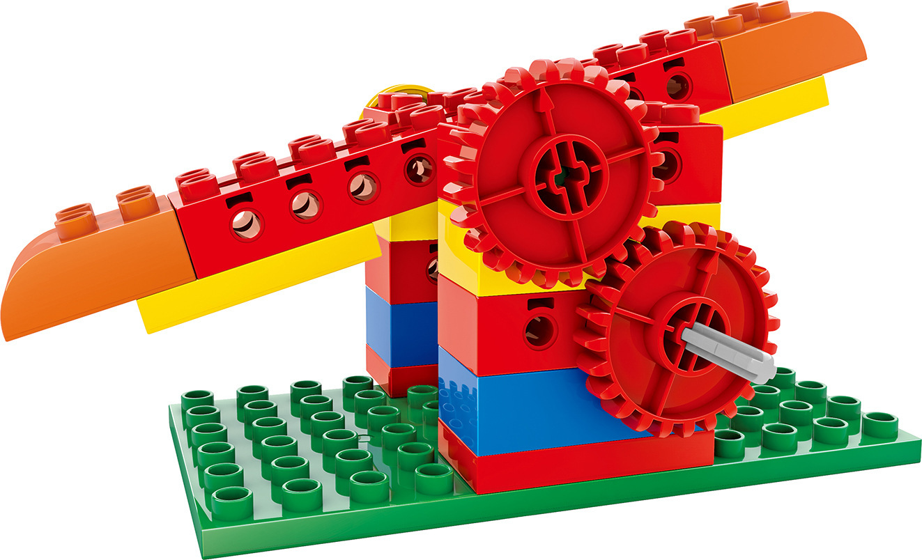 群隆ql1501大颗粒积木机械齿轮拼装培训机构教具盒装儿童益智积木