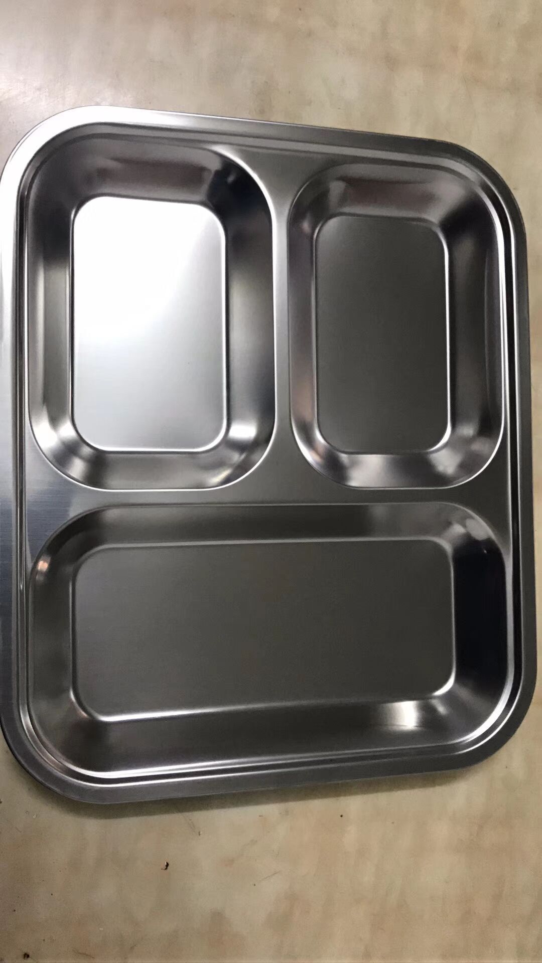 不锈钢加厚餐盘 201/304学校幼儿园快餐盒圆形方形3格4格5格6格