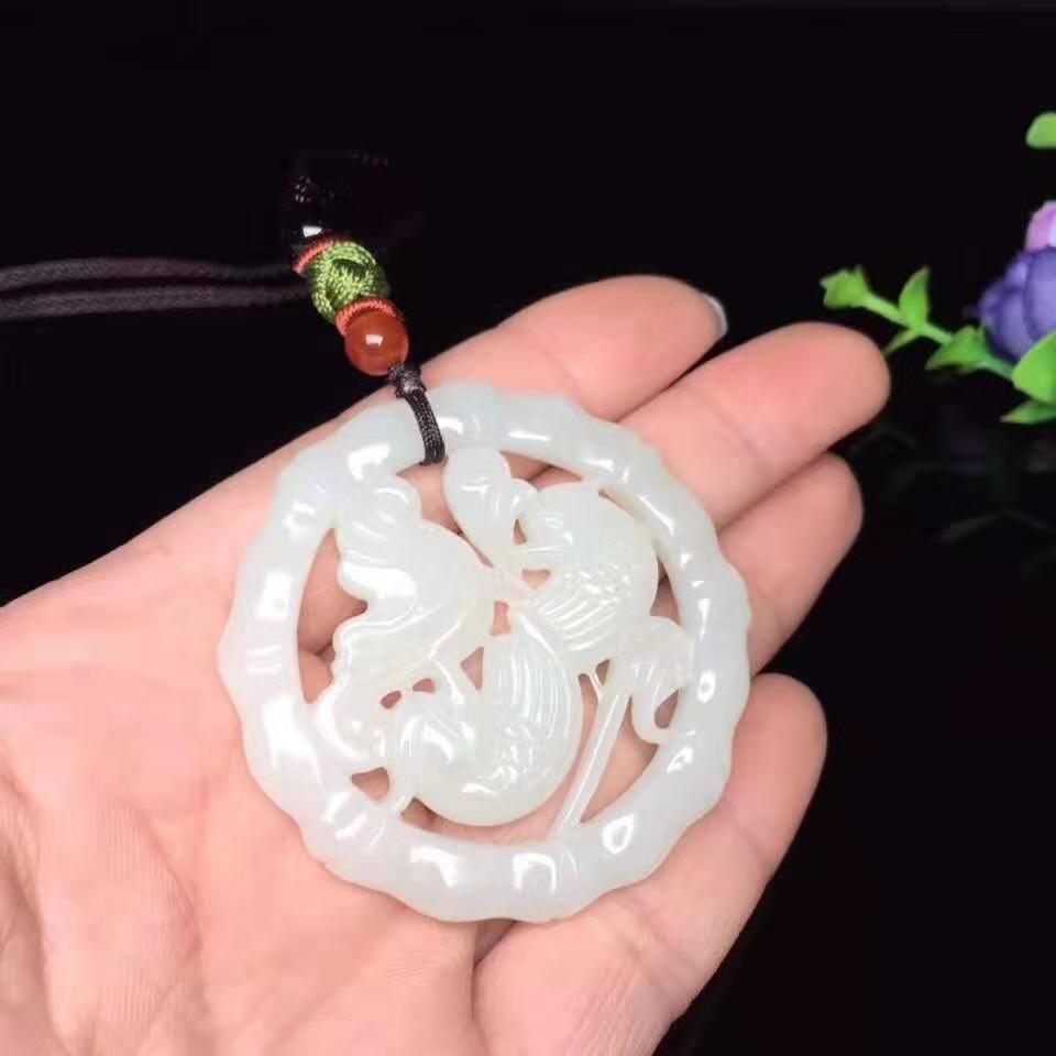 天然玉器白玉新疆和田玉吊坠情侣款鸳鸯玉佩精雕款厂家批发