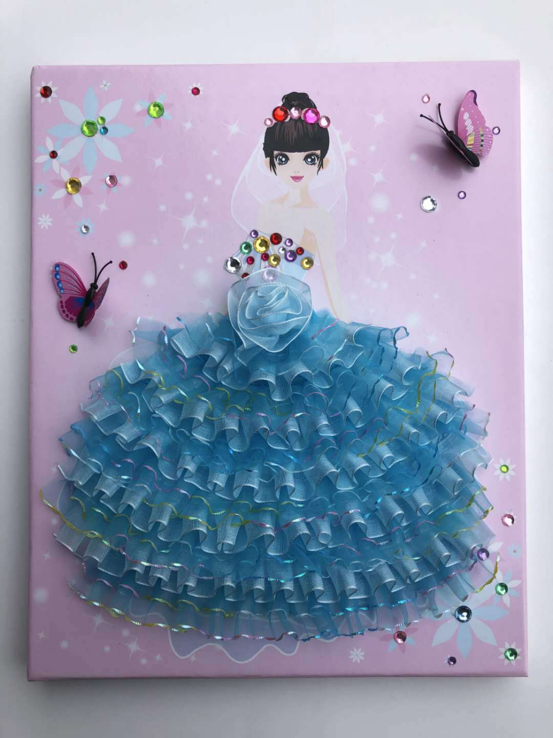 儿童diy钻石粘贴画梦幻公主裙画手工制作纱裙公主画材料包礼物