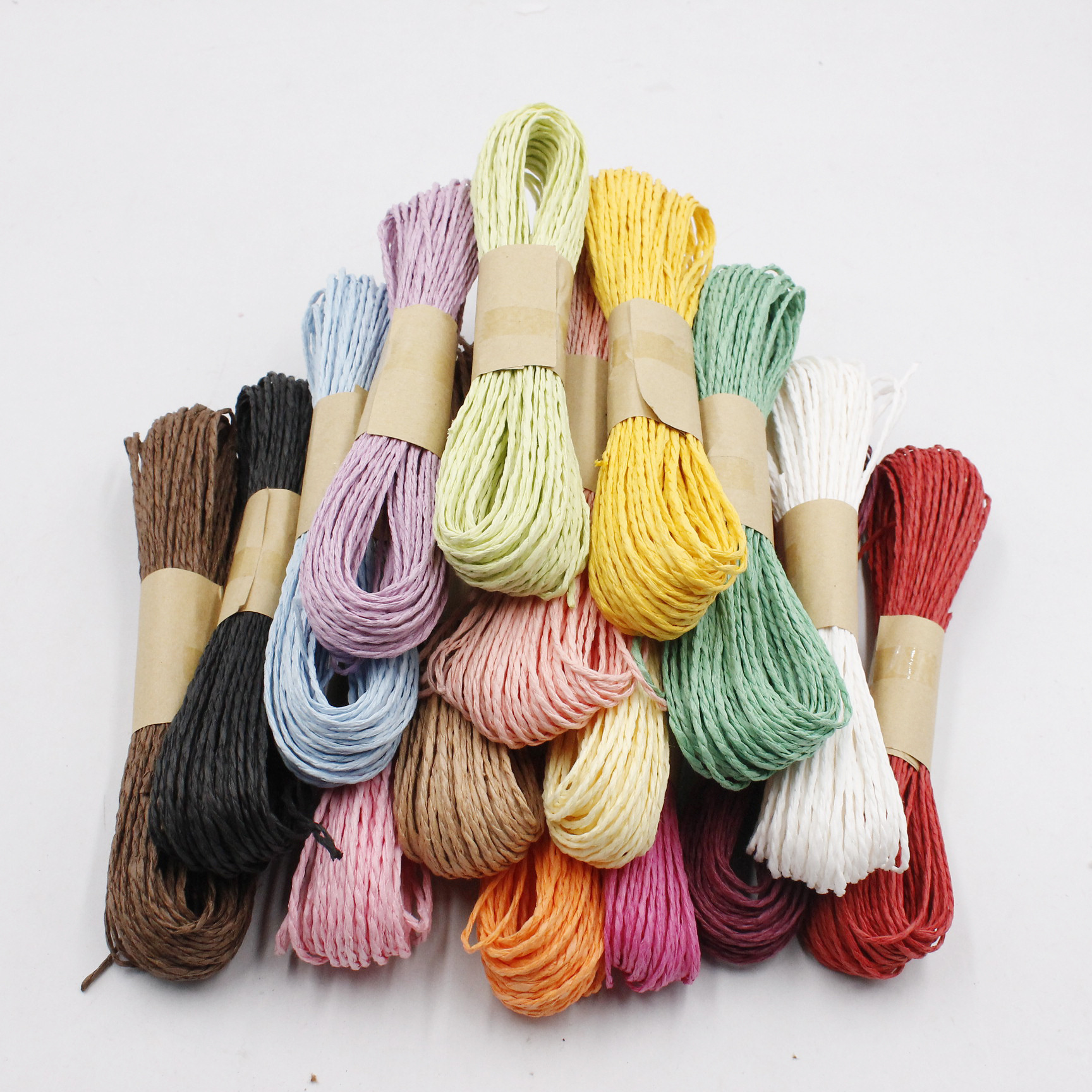 荆沙直销现货供应幼儿园diy编织材料 2股1.5mm30米双股彩色纸绳