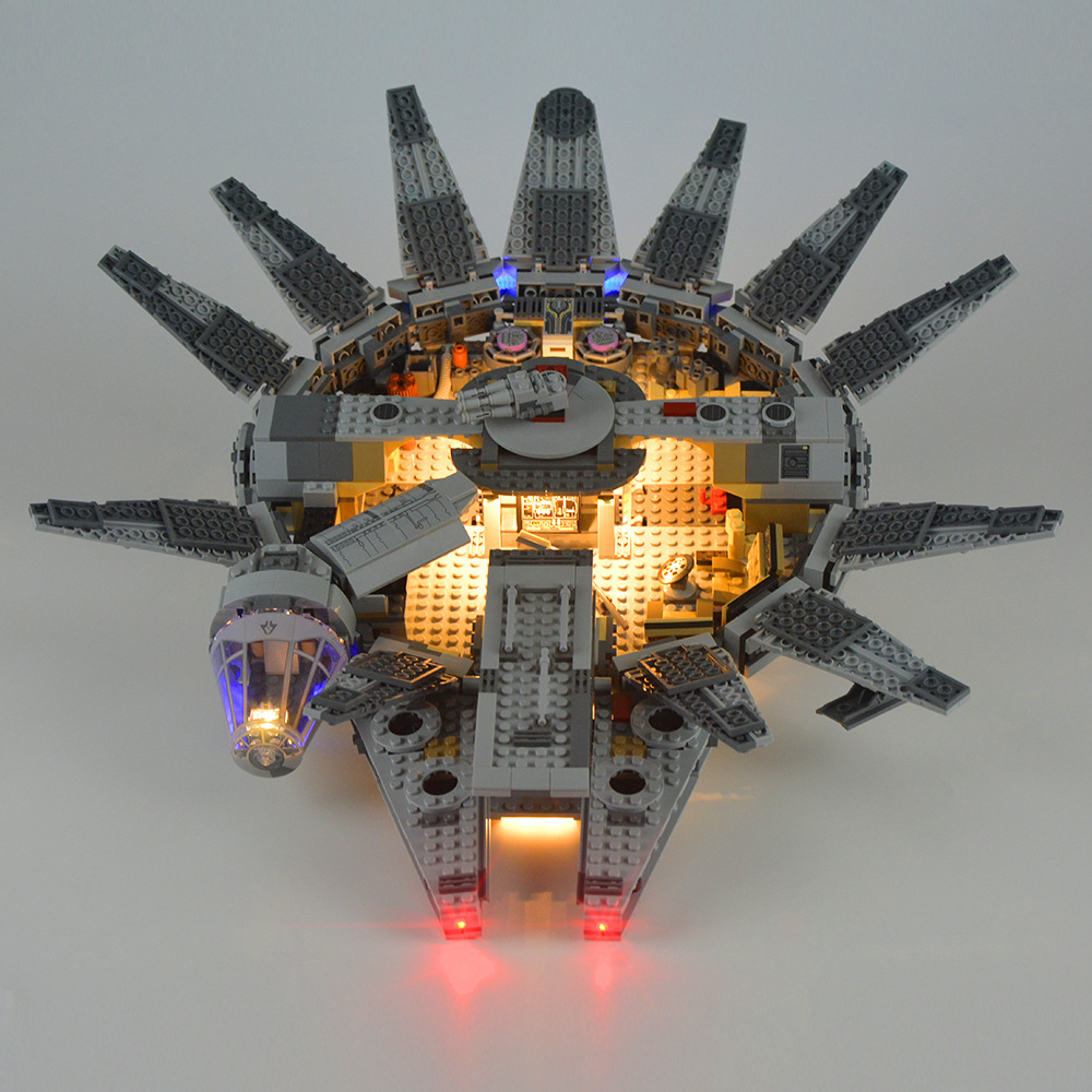 yeabricks兼容乐高75105星球大战千年隼集led灯饰diy发光积木配件
