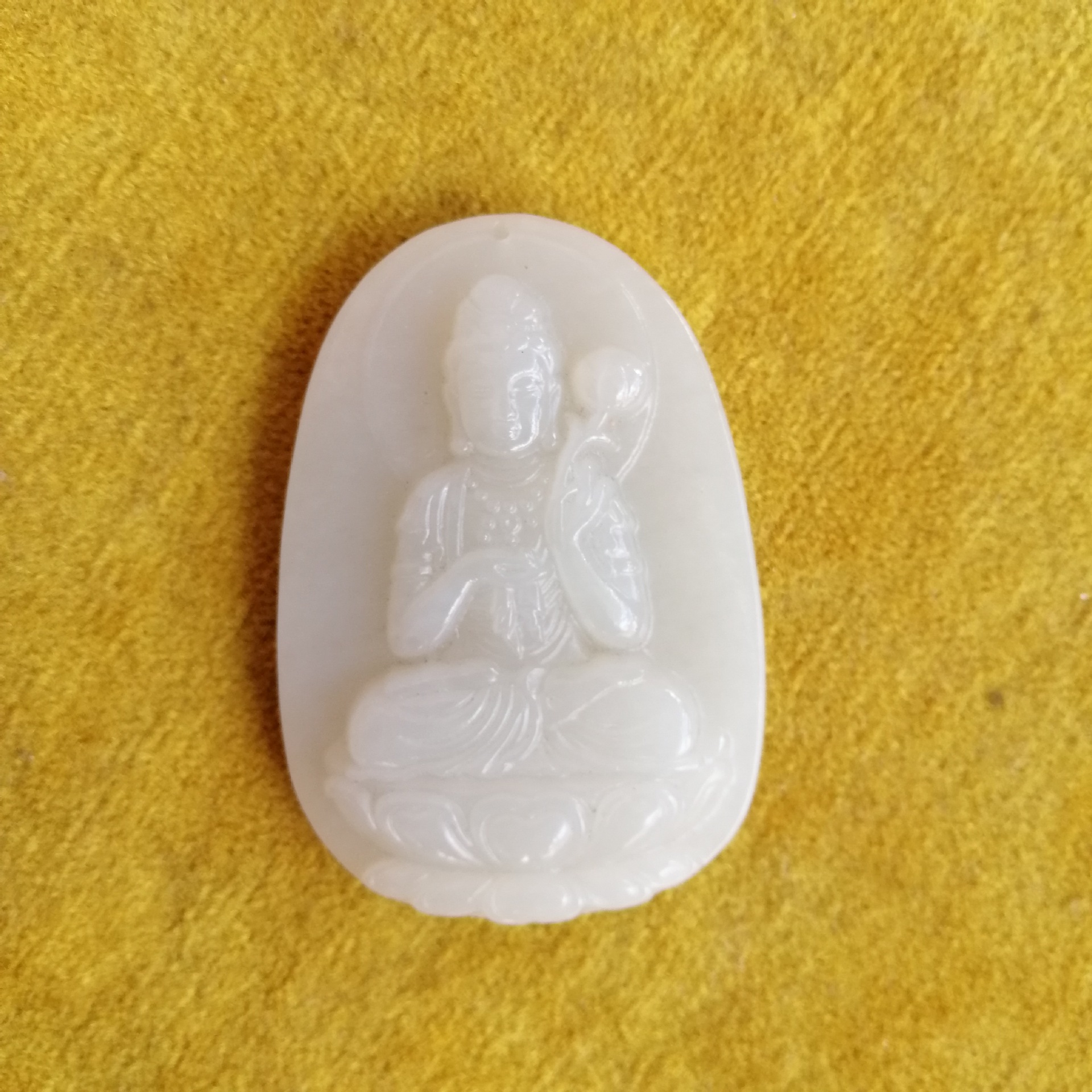 天然和田玉观音玉佩水月观音吊坠玉观音菩萨挂件男女款玉坠玉牌子