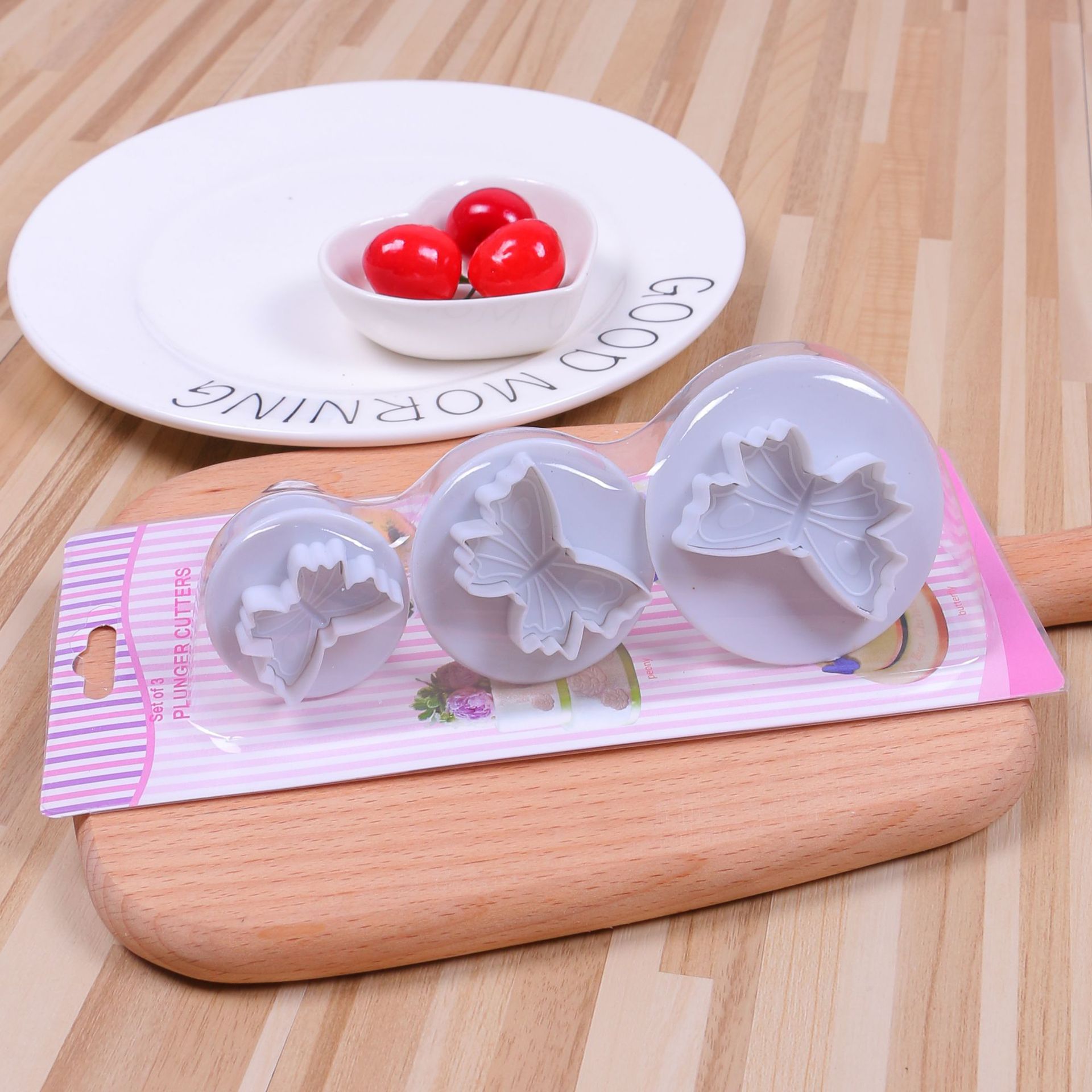 翻糖蛋糕工具 蝴蝶压模3件套 烘焙模具批发