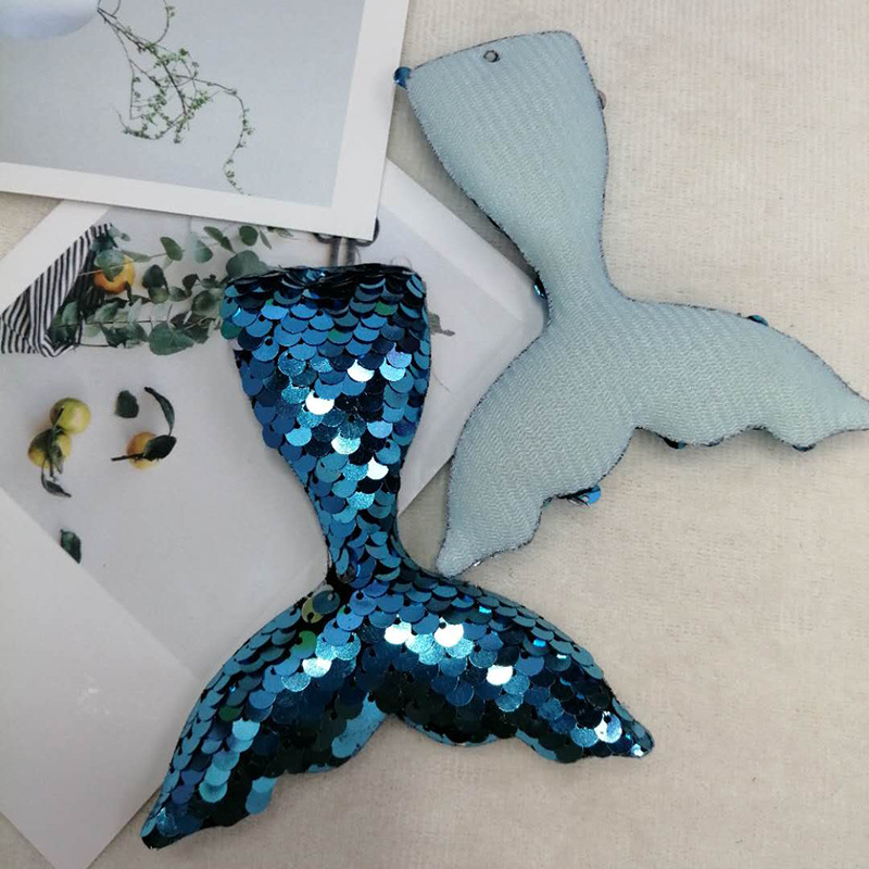 彩色单面鱼尾巴亮片钥匙扣包包配饰挂件diy手工制作饰品配件批发