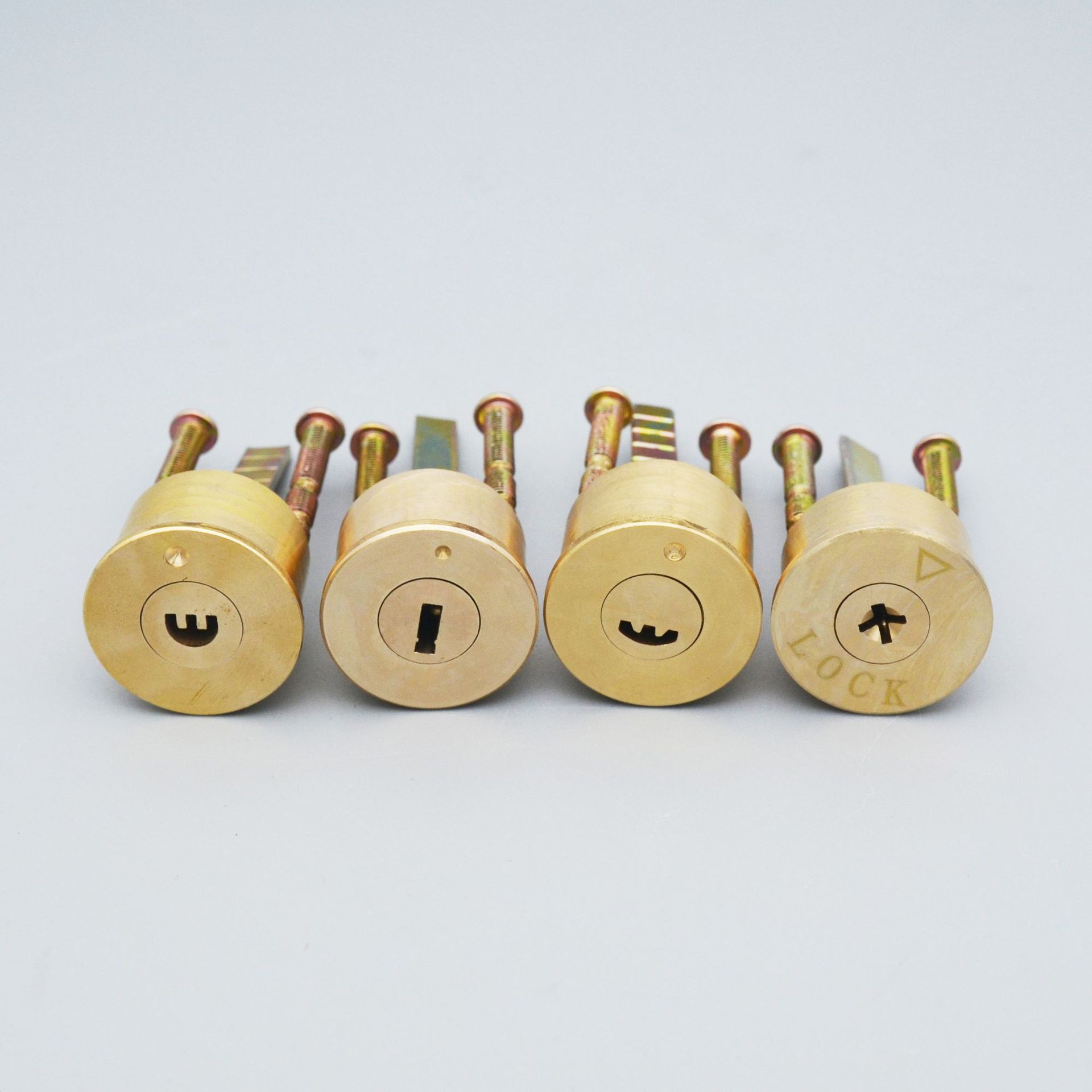 十字铜锁芯 外装门锁5把钥匙出租屋换锁用铜单头老式大门锁铜锁头