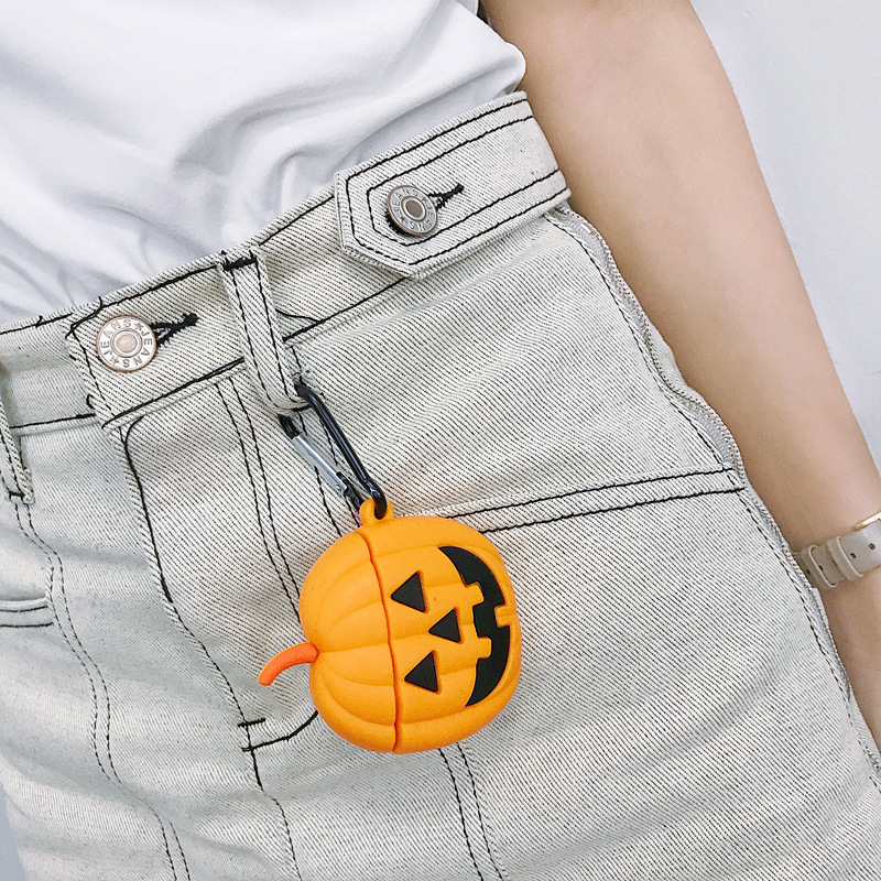 万圣节南瓜airpods保护套卡通苹果耳机套适用airpods蓝牙ins个性