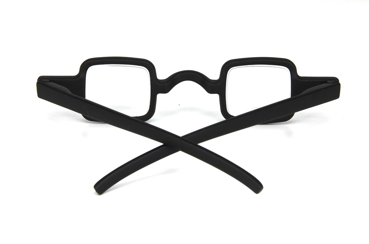 创意方框老花镜 新款正方形框架眼镜 哑光黑色老年阅读眼镜