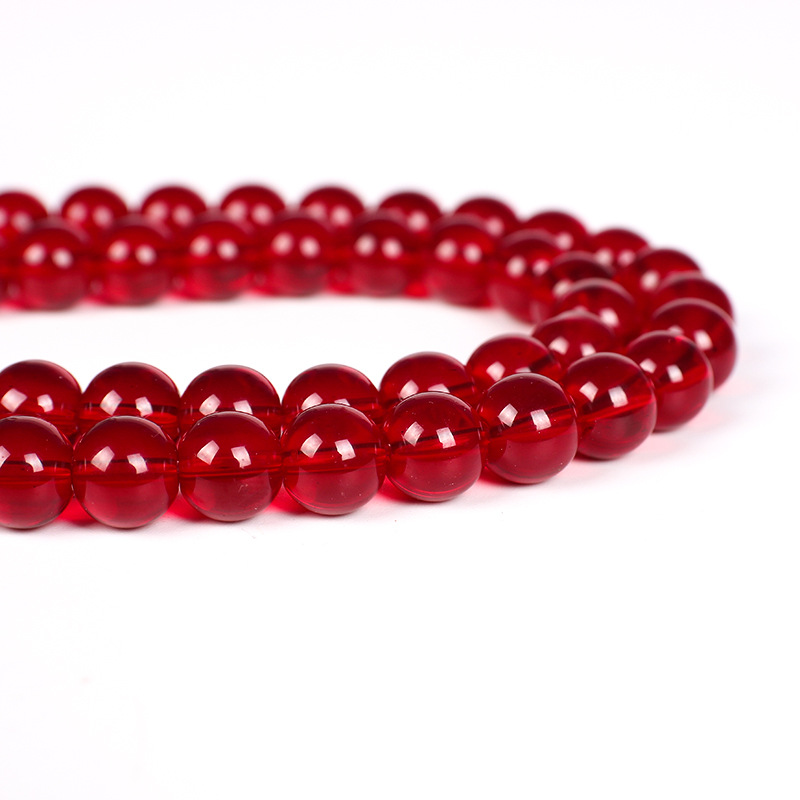 Hongyuan Crystal Imitation Garnet Glass Scattered Beads Dark Red Colored Glaze Handmade Beads Diy Ornament Accessories