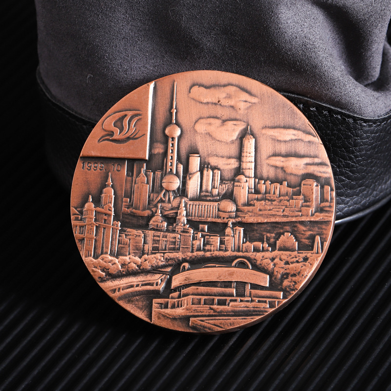 压铸金属徽章定电镀浮雕立体纪念礼品胸章创意大铜章纪念币定 制