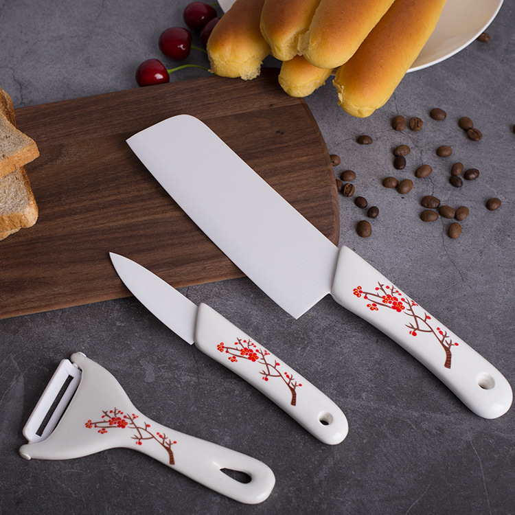 景德镇陶瓷刀菜刀削皮器三件套家用厨房陶瓷刀小刀可定制lolg