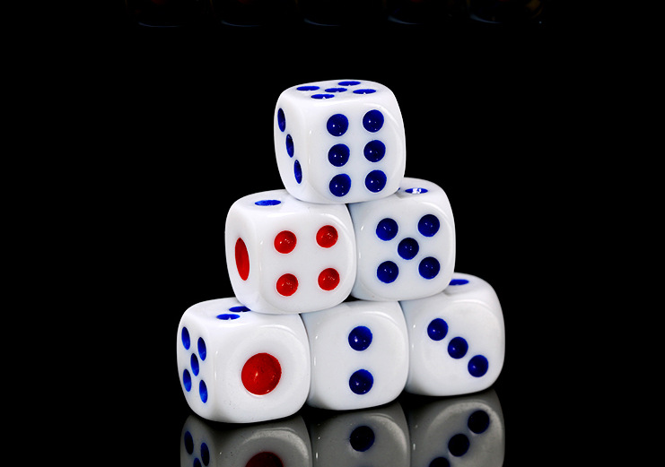 塑料白色骰子数字麻将筛子色子ktv酒吧娱乐用品筛粒商超包装专供