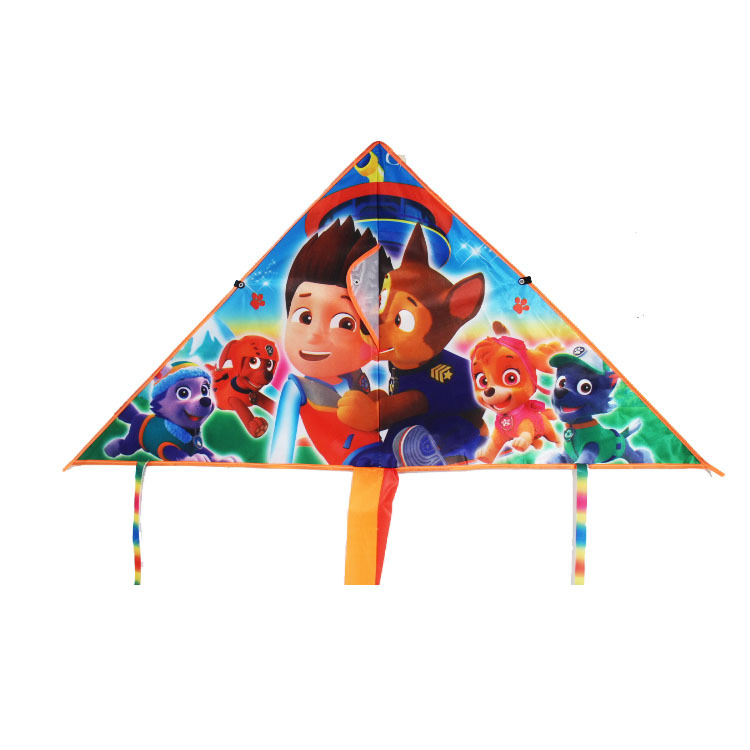 潍坊风筝批发 1.1米亮布三角卡通风筝 高清热印儿童风筝 厂家批发