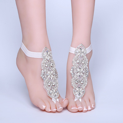 新款 欧美跨境饰品 欧美新娘沙滩水钻脚饰 脚链 亚马逊热卖 厂家