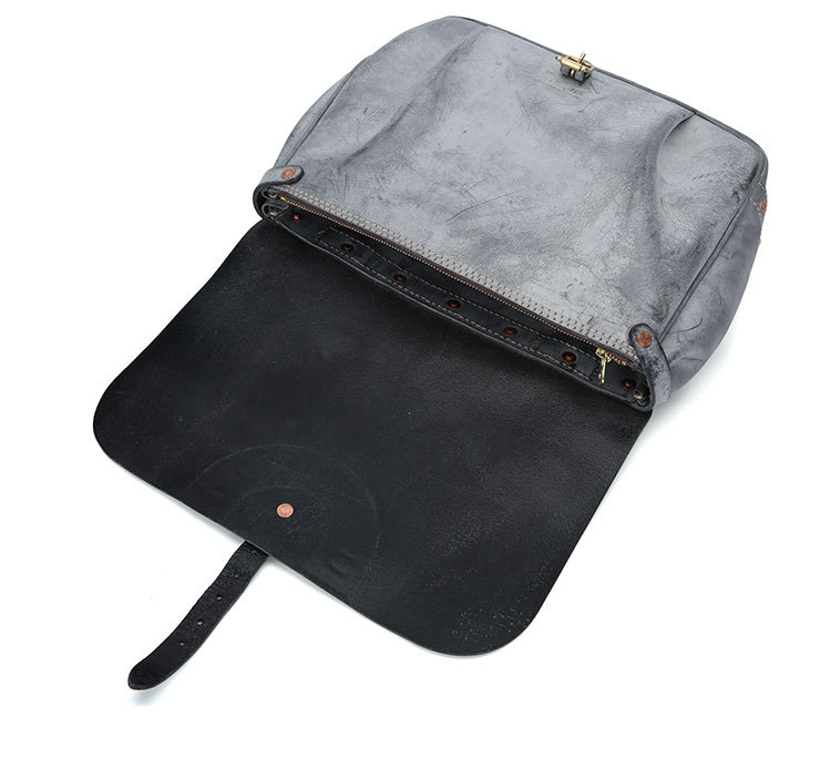 阿美咔叽男士机车美式复古雾蜡植鞣皮电脑通勤邮差包单肩斜挎大包