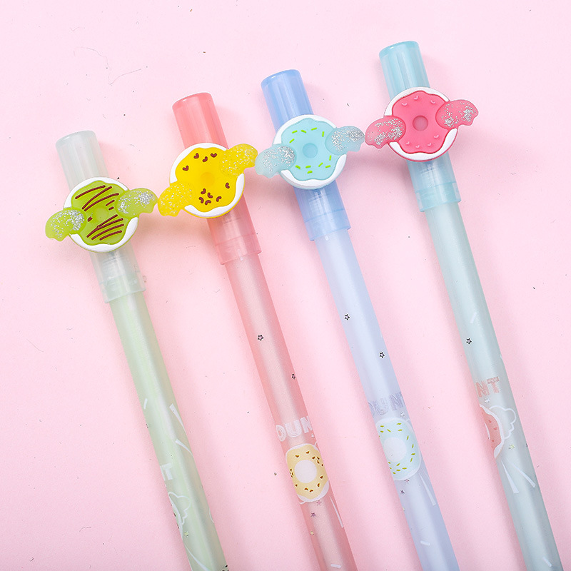 可爱韩版水果甜甜圈可擦笔 卡通摩易擦中性笔 热可擦学生文具