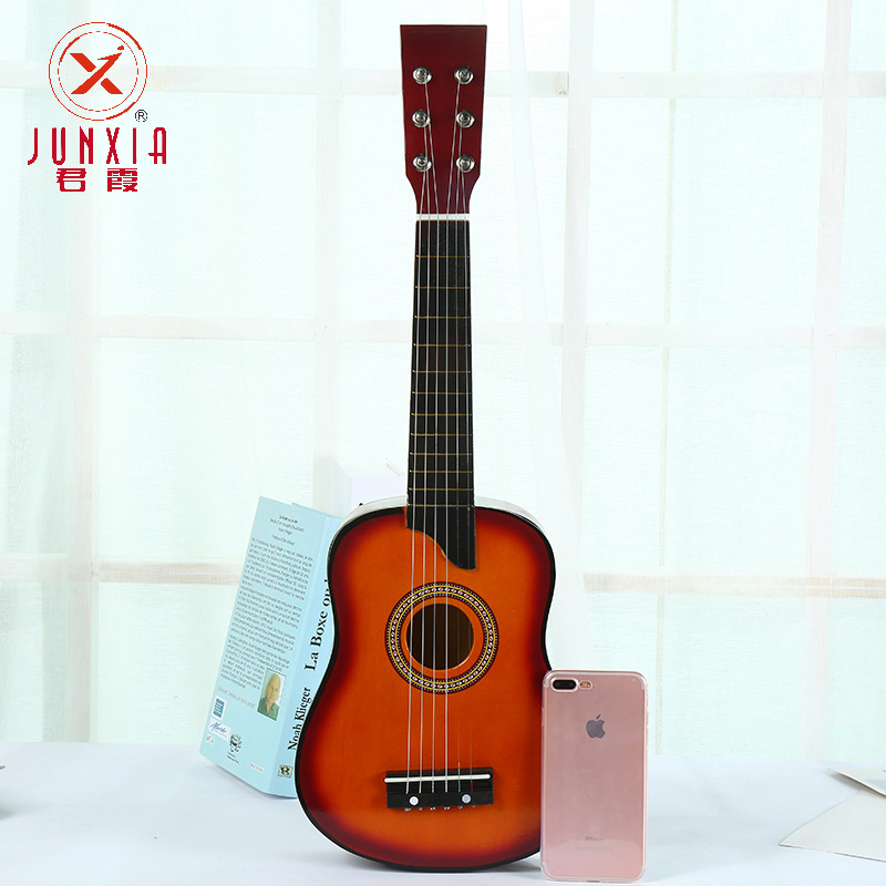 SOURCE Factory Wholesale 25-Inch Children's Wooden Guitar Toy Musical Instrument Plucked Practice Guitar Amazon Hot Sale