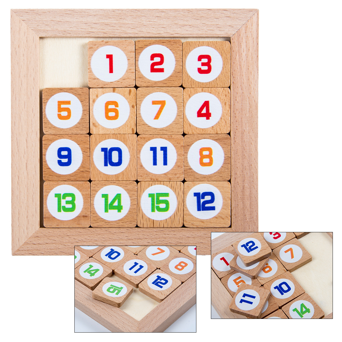 厂家直销榉木9宫格数字华容道木质学生益智通关游戏解题厂家直销