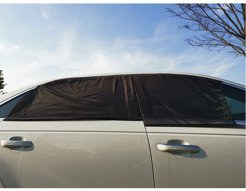 汽车防蚊虫纱窗帘防晒隔热 前后侧窗遮阳网罩天窗纱网自驾游装备