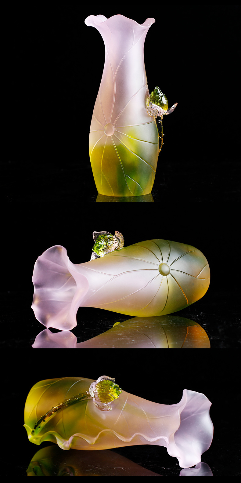 琉璃莲花花瓶供盘香炉净水杯供杯佛具供佛家用供奉供具套装摆件