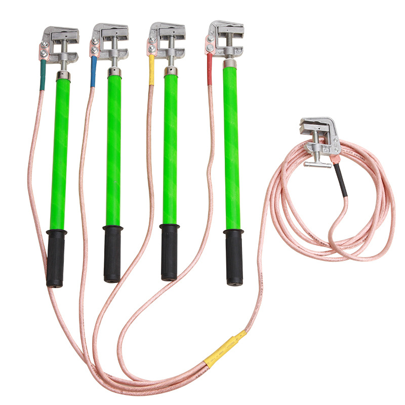 10kv高压接地线 室内携带性短路接地线套装接地夹平口螺旋接地棒