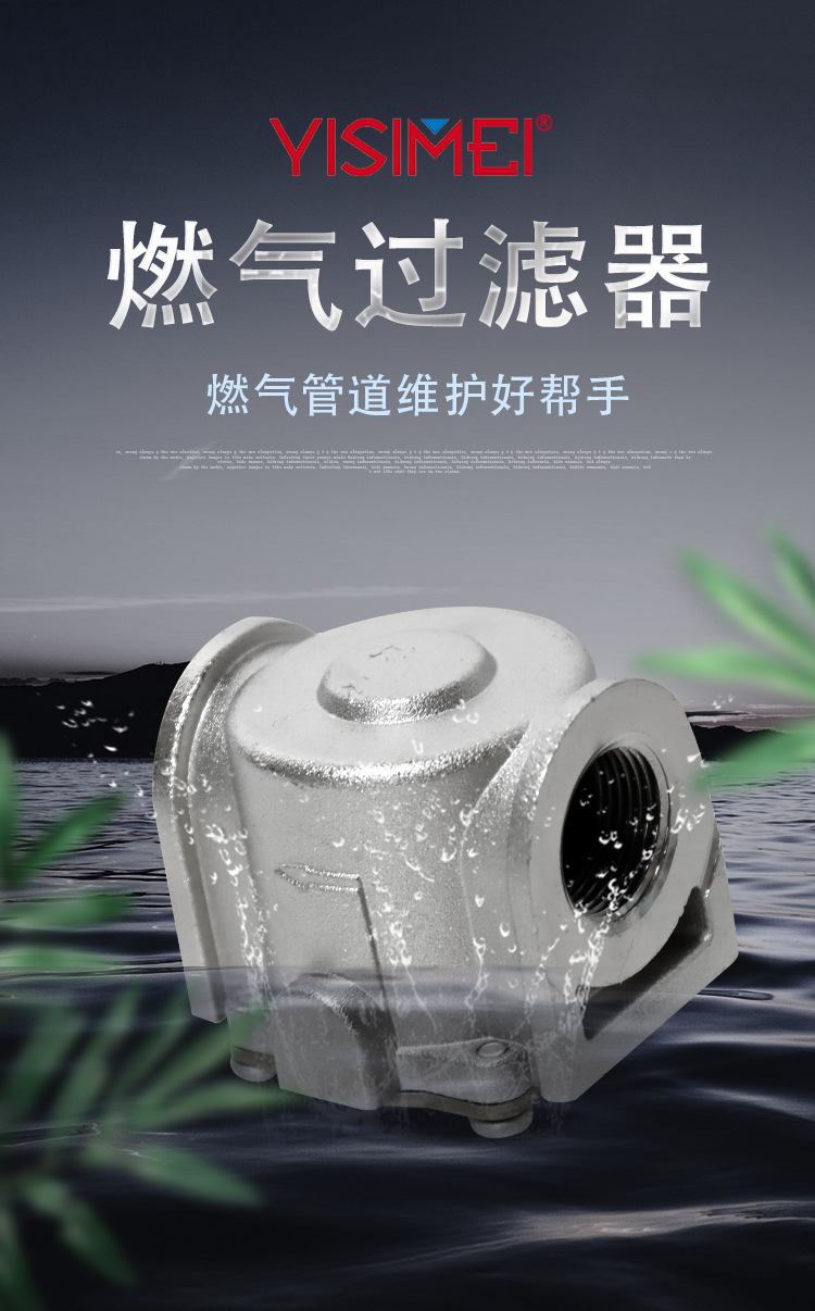 意斯美全铜燃气过滤器天然气液化气热水器壁挂炉专用除垢过滤器