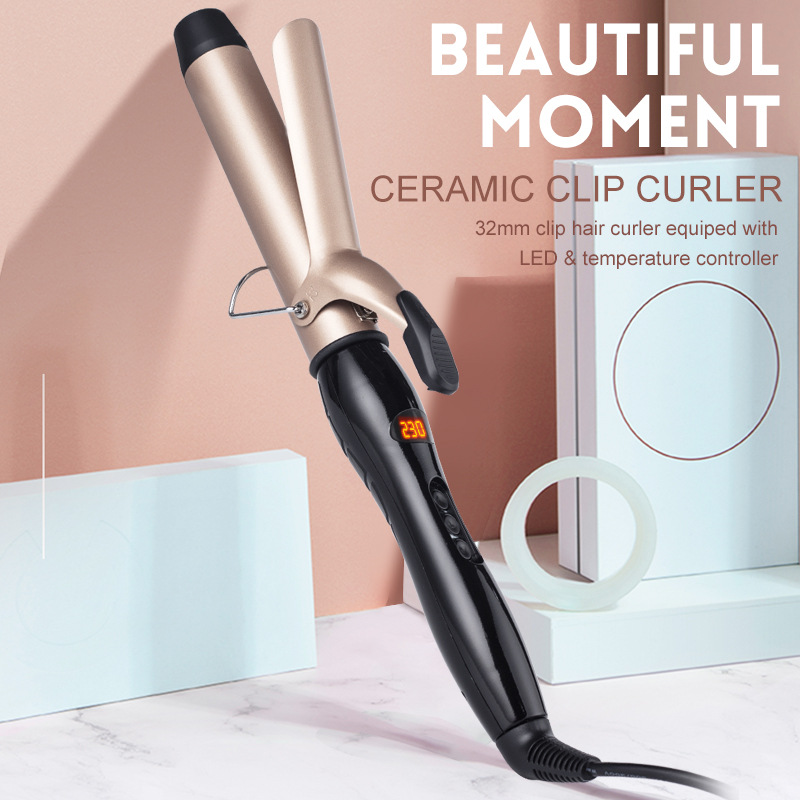 单根卷发器陶瓷油25mm夹片卷发棒不伤发卷发工具外贸出口一件代发