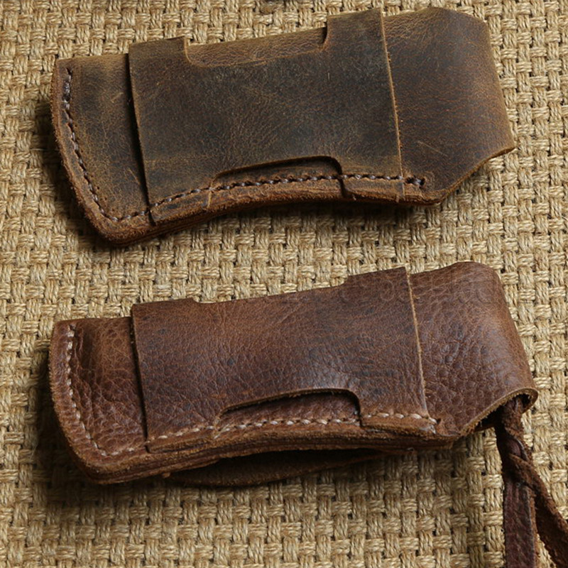 适用瑞士军刀皮套 牛皮通用刀套 小折刀刀鞘牛皮疯马皮折叠刀皮鞘