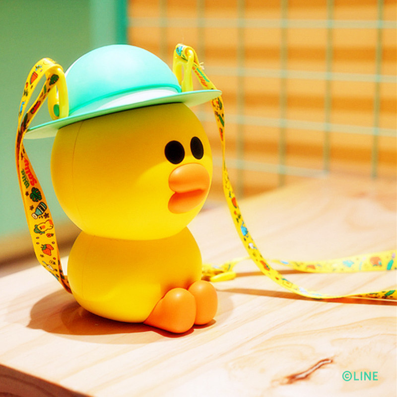 正版授权line friends造型杯莎莉鸡吸管杯sally水杯学生儿童水壶