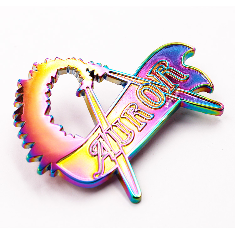 厂家专业定制七彩金属胸章 炫彩烤漆徽章 彩虹真空电镀工艺