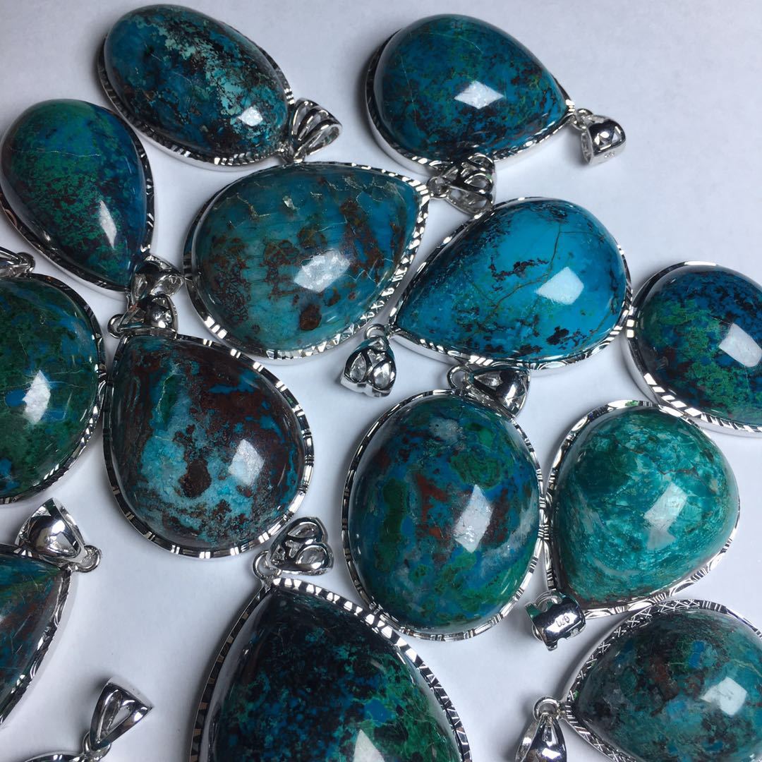 天然凤凰石项链项坠凤凰松吊坠情侣款凤凰松镶嵌吊坠挂件景色纹路