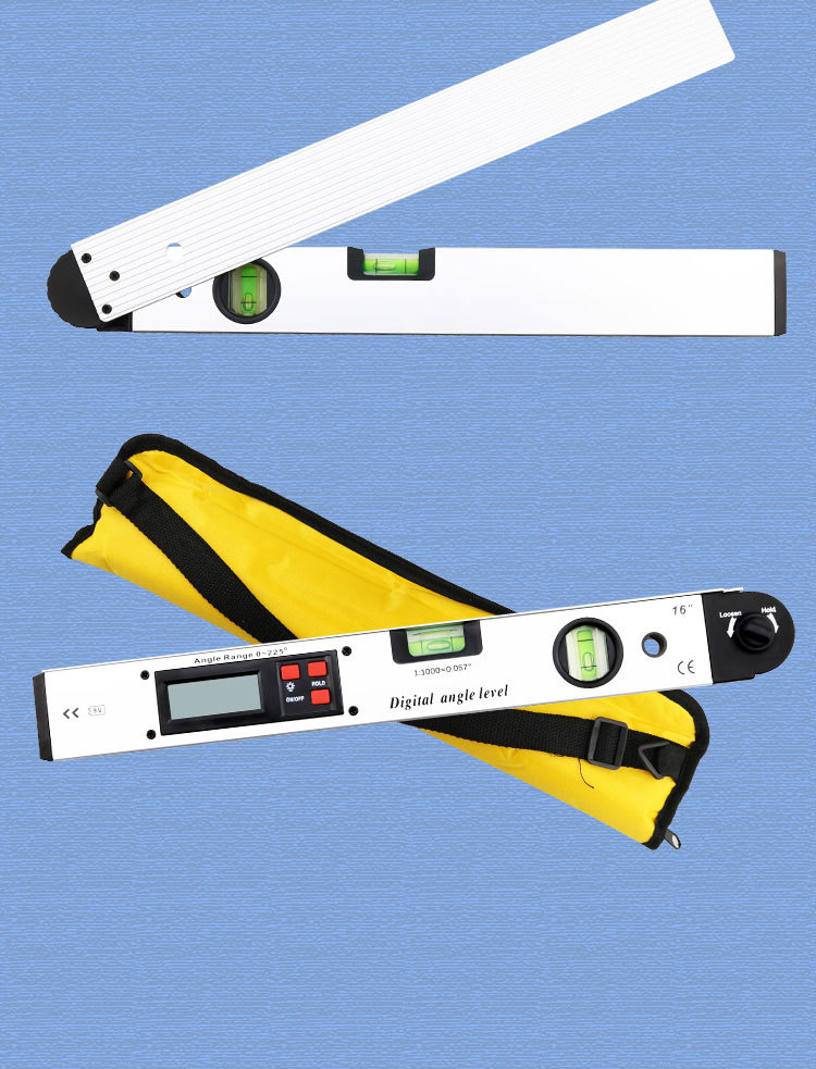 高精度225°电子数显角度尺225°量角器铝合金水平尺内外角测量尺