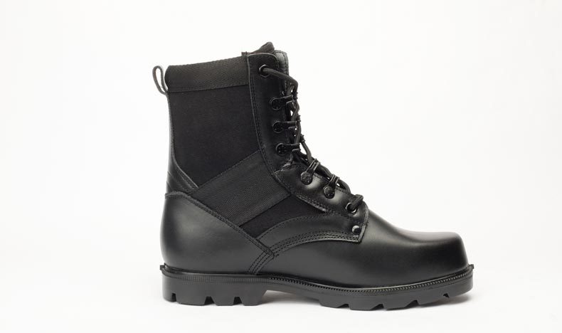 头层牛皮07作战靴耐磨橡胶大底军靴女黑色靴子 高腰户外靴登山靴