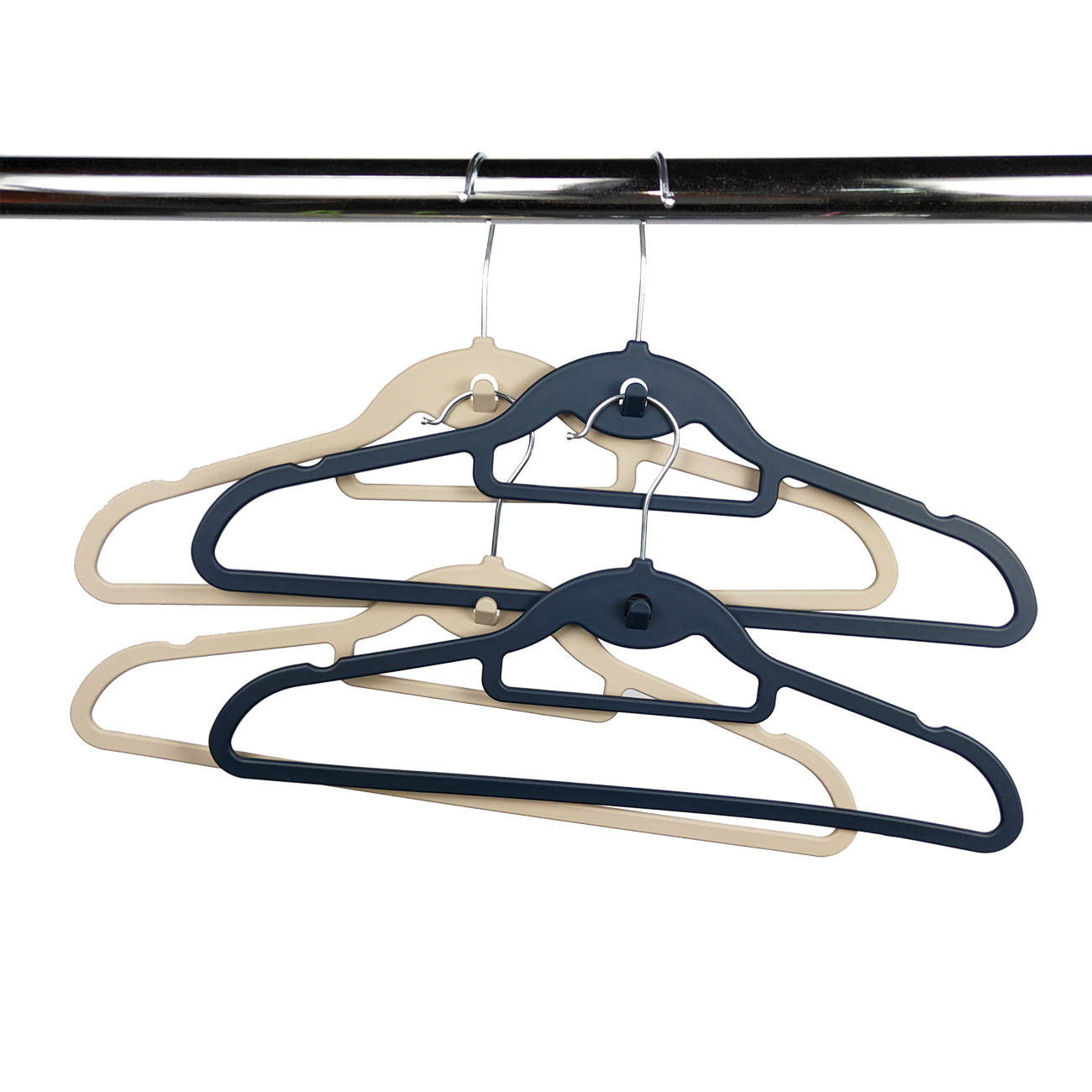 45双位防滑手感漆新型款式 塑料衣架防滑橡胶漆蝴蝶结型衣架 高端