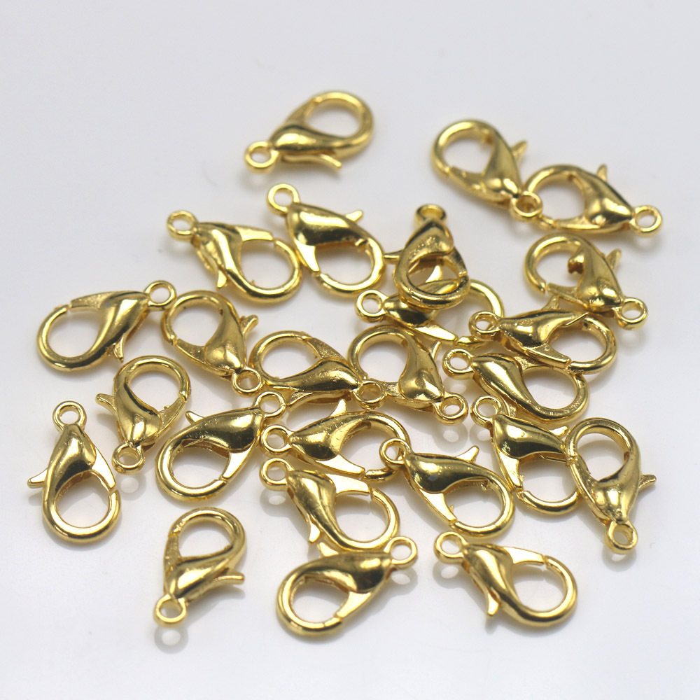 优质合金龙虾扣10-18mm 服装饰品链条扣金银铜色龙虾扣串珠配件