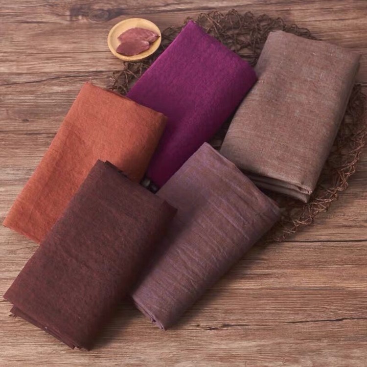 士林双色亚麻面料纯亚麻色织布平纹麻料素色复古汉服面料现货