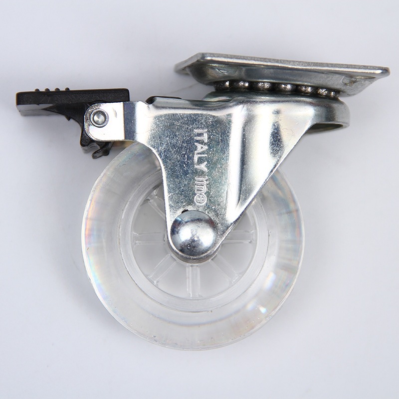 5寸透明刹车轱辘万向轮耐磨静音pvc脚-阿里巴巴