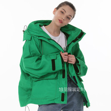 一件代发2023年秋冬新款外套防雨绿色风衣男女情侣装